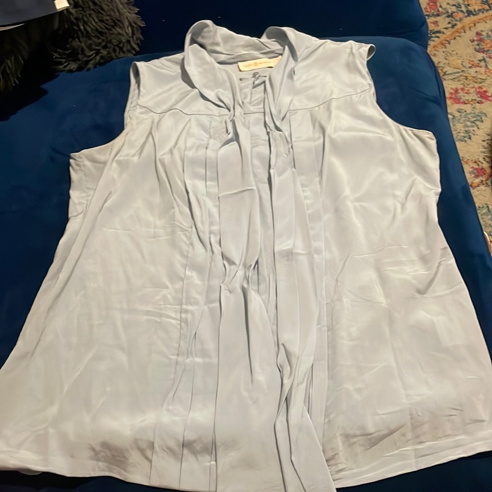 Blue silk Tory Burch blouse